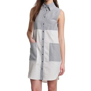 Double collar sleeveless tunic dress